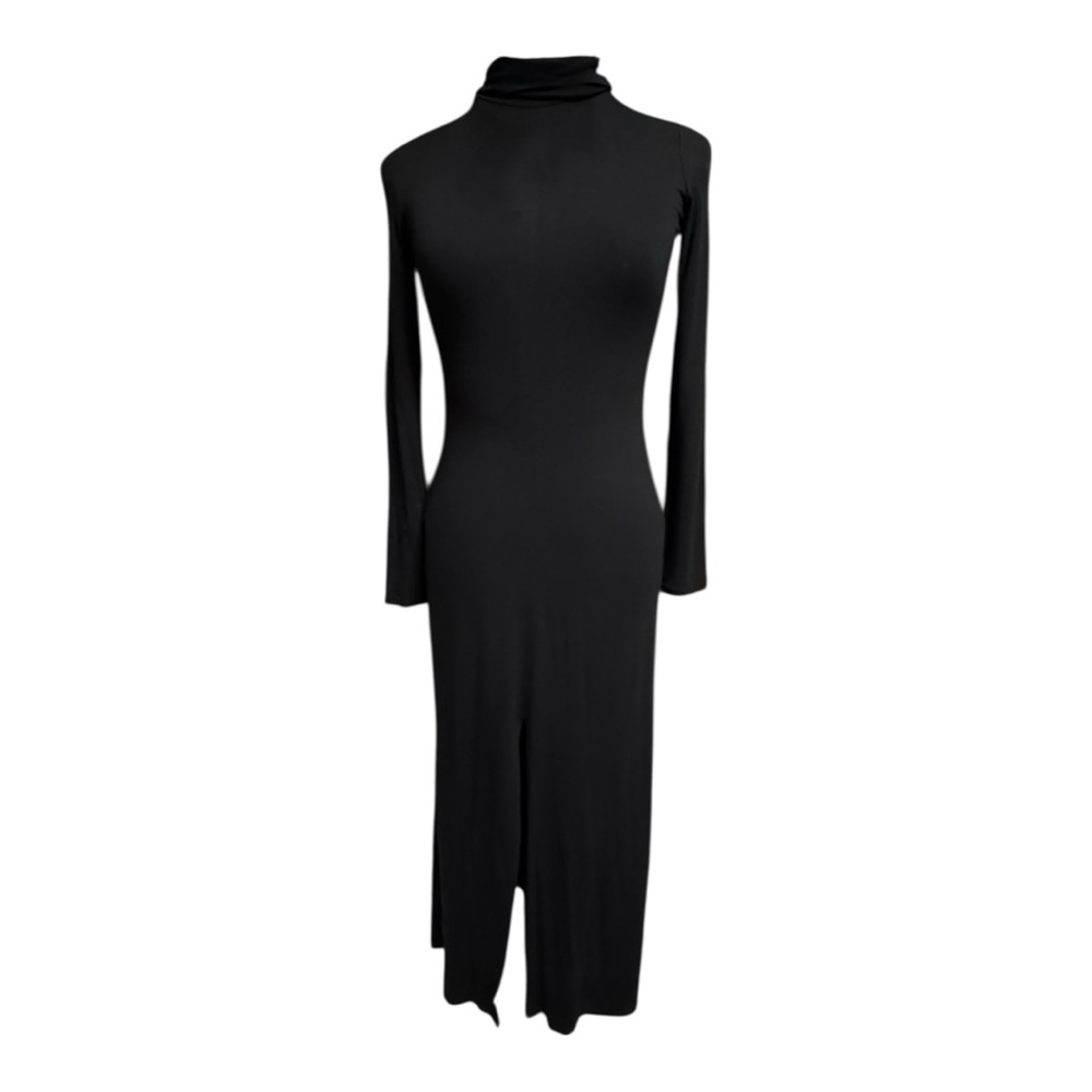 MDNT:45 black long sleeve turtle neck maxi dress medium